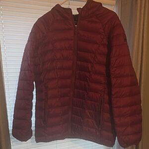 Spyder Quilted Hooded Jacket in Burgundy